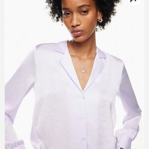 Aritzia Wilfred ‘Tulum’ Satin Lavender Blouse